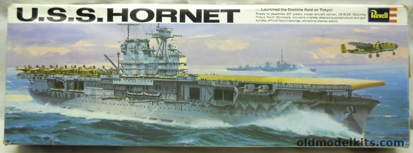 Revell 1/490 USS Hornet CV-8 Aircraft Carrier with Dolittle B-25s, H376 plastic model kit